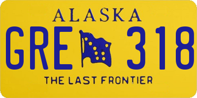 AK license plate GRE318