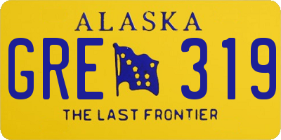 AK license plate GRE319