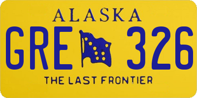 AK license plate GRE326