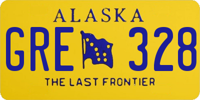 AK license plate GRE328