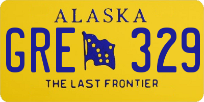 AK license plate GRE329