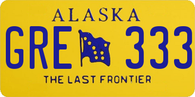 AK license plate GRE333