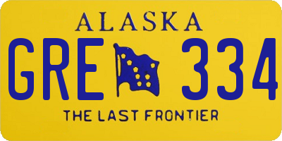 AK license plate GRE334
