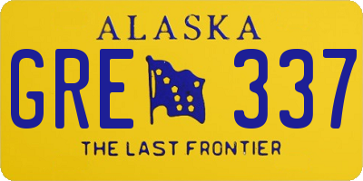 AK license plate GRE337