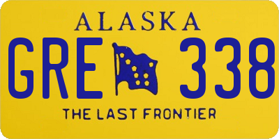 AK license plate GRE338