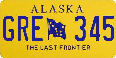 AK license plate GRE345