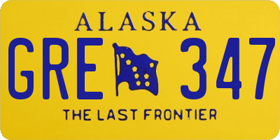AK license plate GRE347