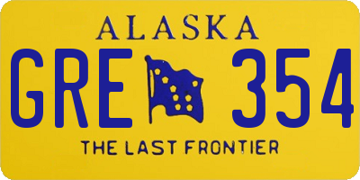 AK license plate GRE354