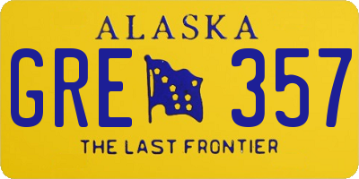 AK license plate GRE357