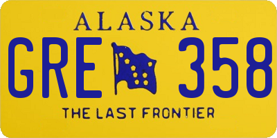 AK license plate GRE358