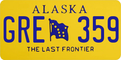 AK license plate GRE359