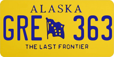 AK license plate GRE363