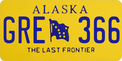 AK license plate GRE366