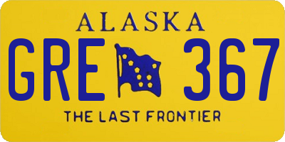 AK license plate GRE367