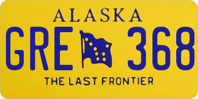 AK license plate GRE368