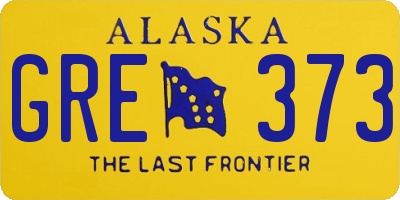 AK license plate GRE373