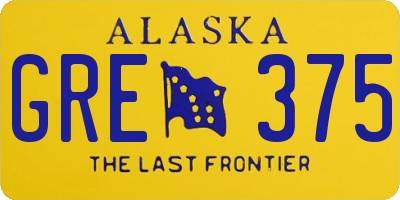 AK license plate GRE375