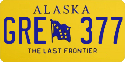 AK license plate GRE377