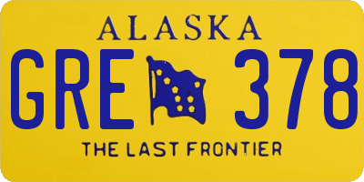 AK license plate GRE378