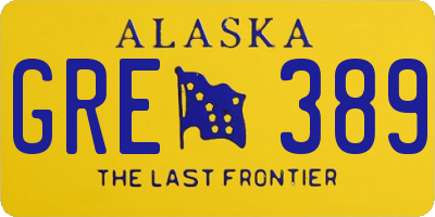 AK license plate GRE389
