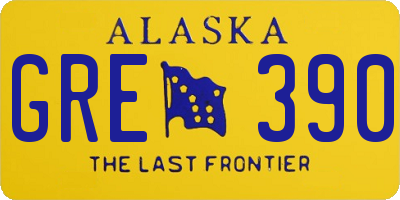 AK license plate GRE390