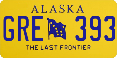 AK license plate GRE393