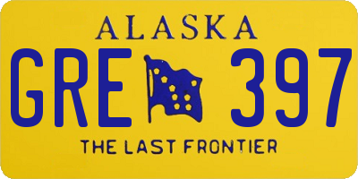 AK license plate GRE397