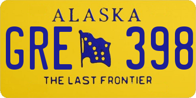 AK license plate GRE398