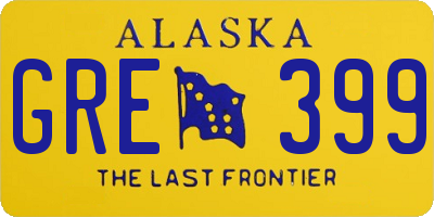 AK license plate GRE399