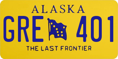 AK license plate GRE401