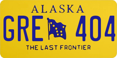 AK license plate GRE404