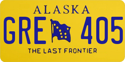 AK license plate GRE405