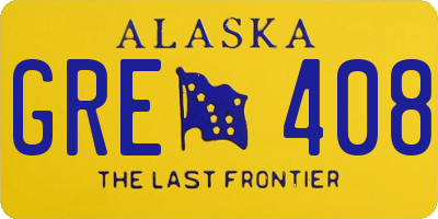 AK license plate GRE408