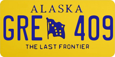 AK license plate GRE409