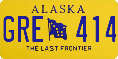 AK license plate GRE414