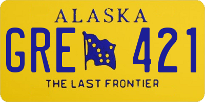 AK license plate GRE421