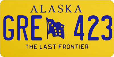 AK license plate GRE423