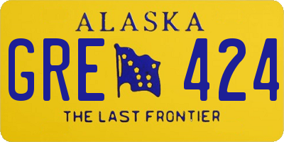 AK license plate GRE424