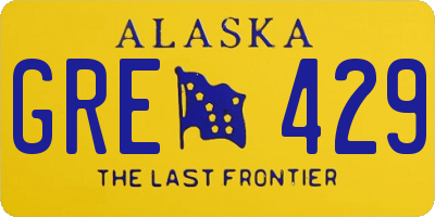 AK license plate GRE429
