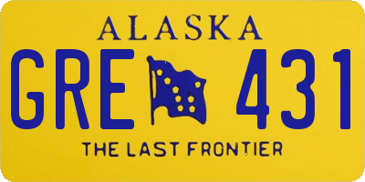 AK license plate GRE431