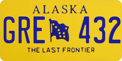AK license plate GRE432