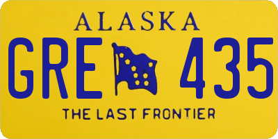 AK license plate GRE435