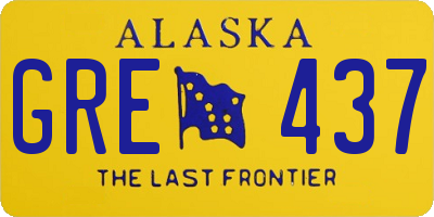 AK license plate GRE437