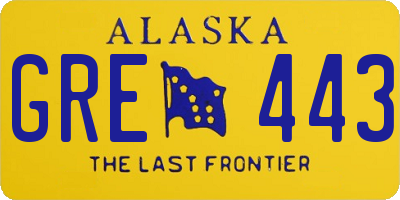 AK license plate GRE443