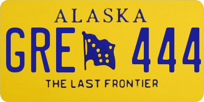 AK license plate GRE444