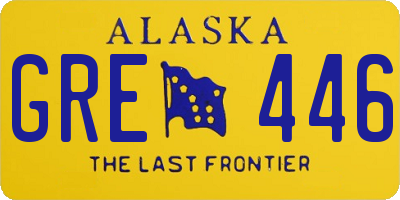 AK license plate GRE446