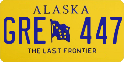 AK license plate GRE447