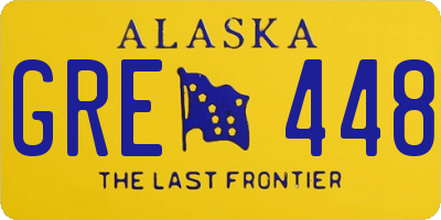 AK license plate GRE448