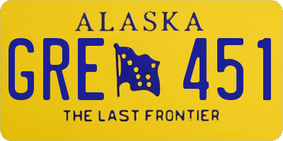 AK license plate GRE451