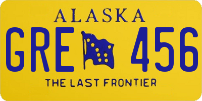 AK license plate GRE456